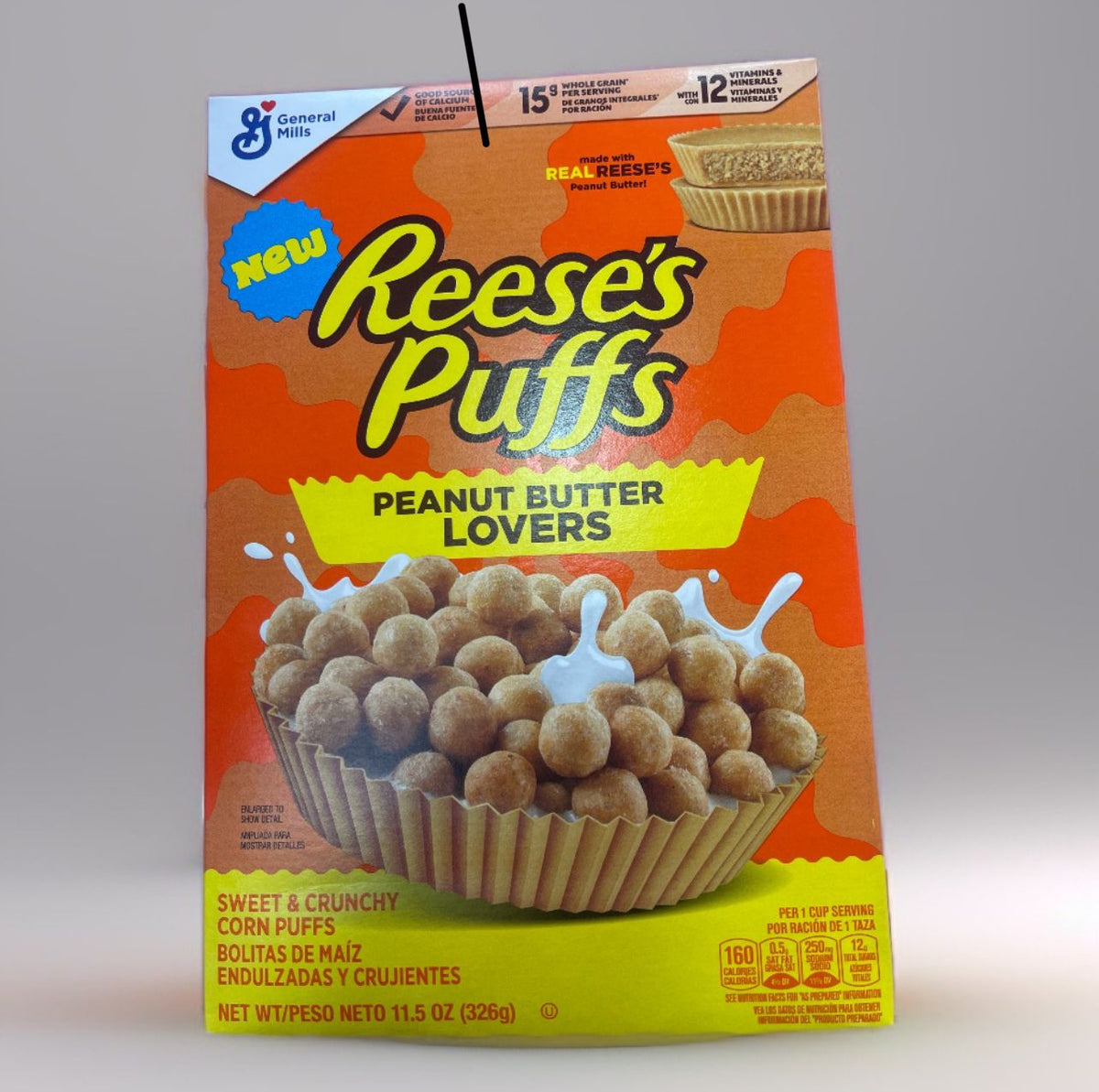 Reese’s puffs Peanut butter lovers Cereal, Made with Whole Grain and Real REESE’S Peanut Butter